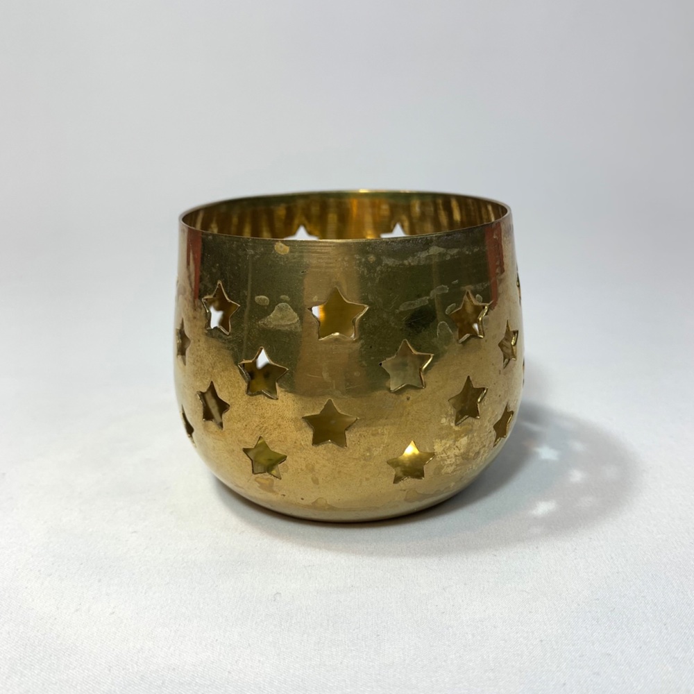 Party Lite Votive Candle Holder Solid Brass